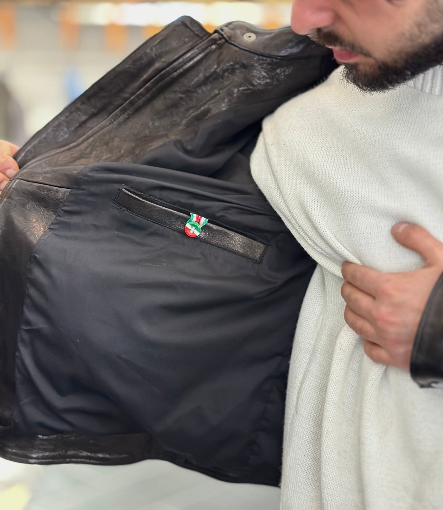 “Biker Rebel” in Washed Vegetable Leather