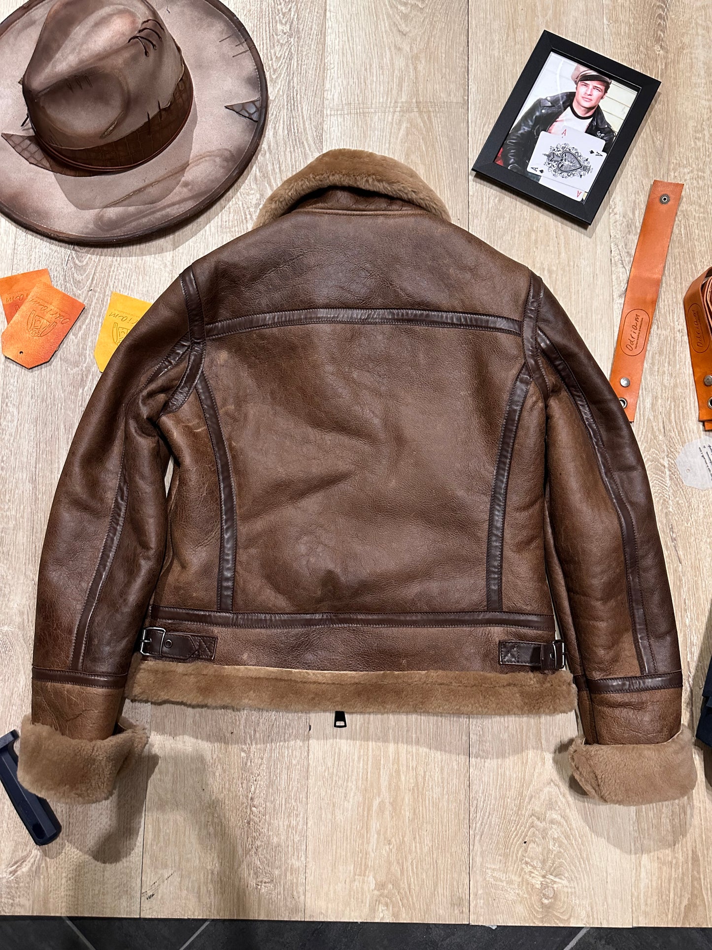 Blouson aviateur en peau lainée pour femme « Locatelli »
