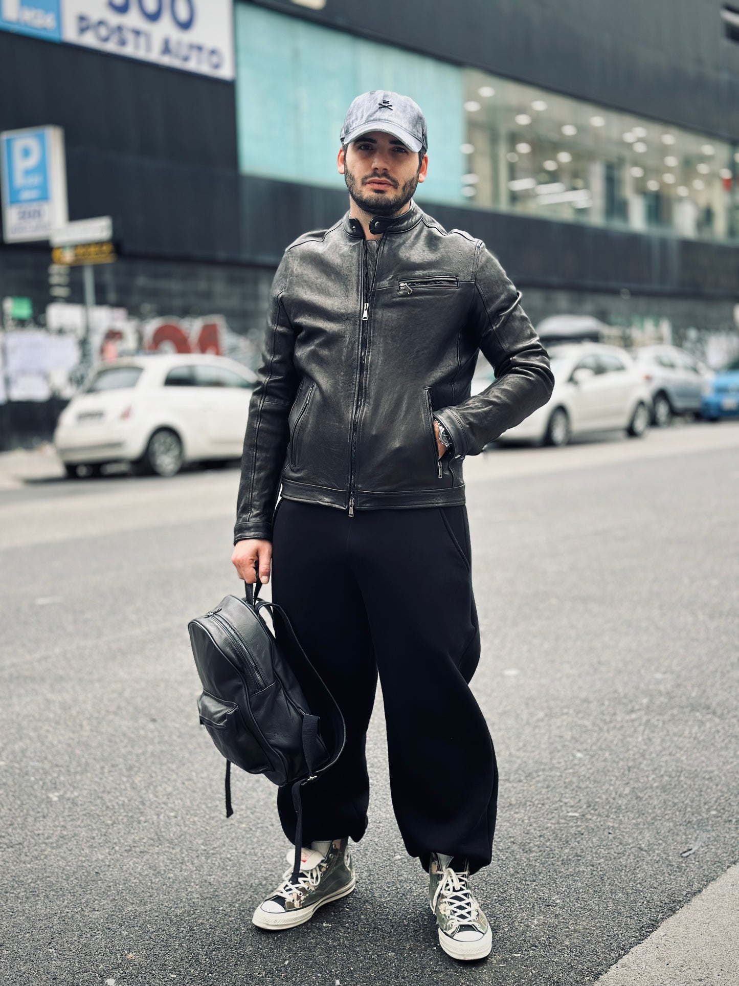 “Biker Rebel” in Washed Vegetable Leather