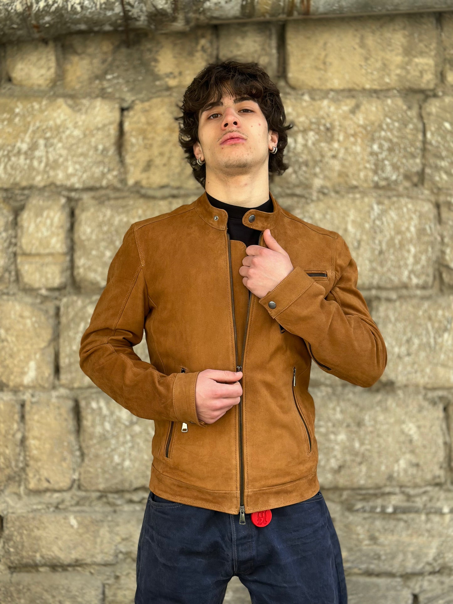 “Biker Rebel” Tobacco Suede