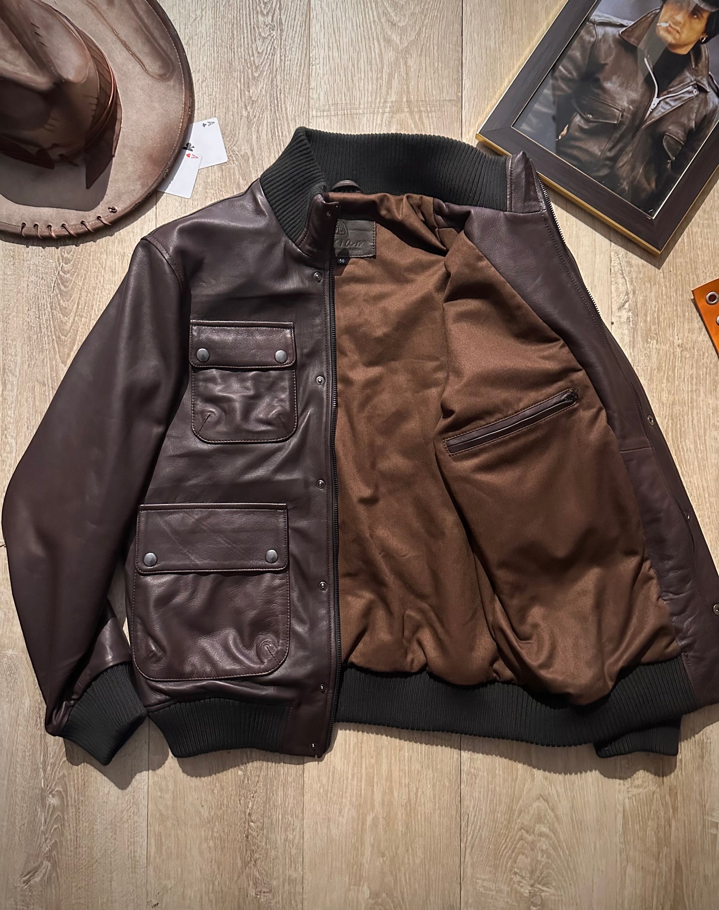 “Dakota Jacket” in Natural Lambskin