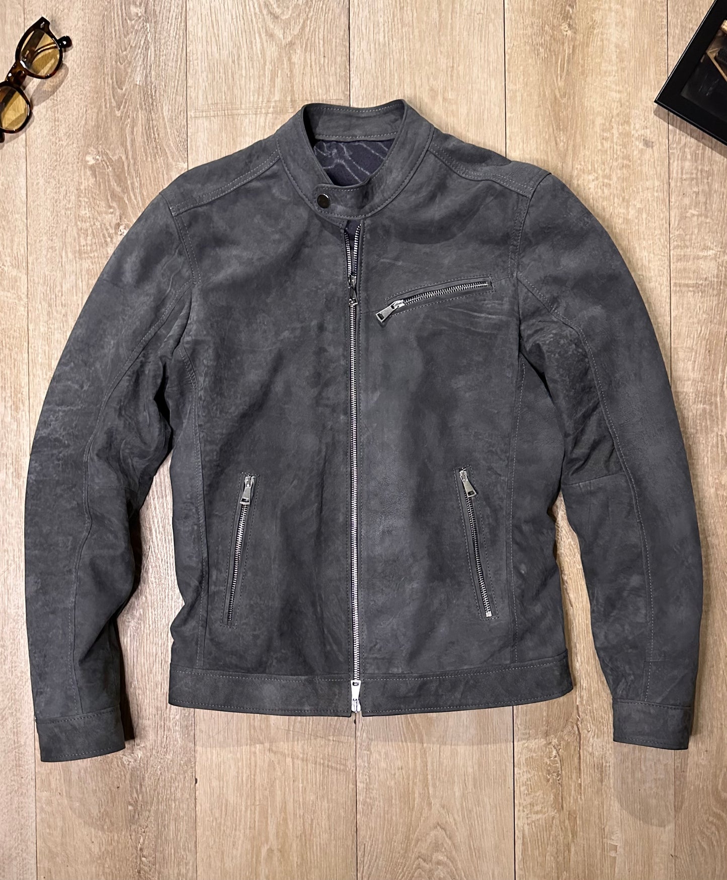 “Biker Rebel” grey brushed