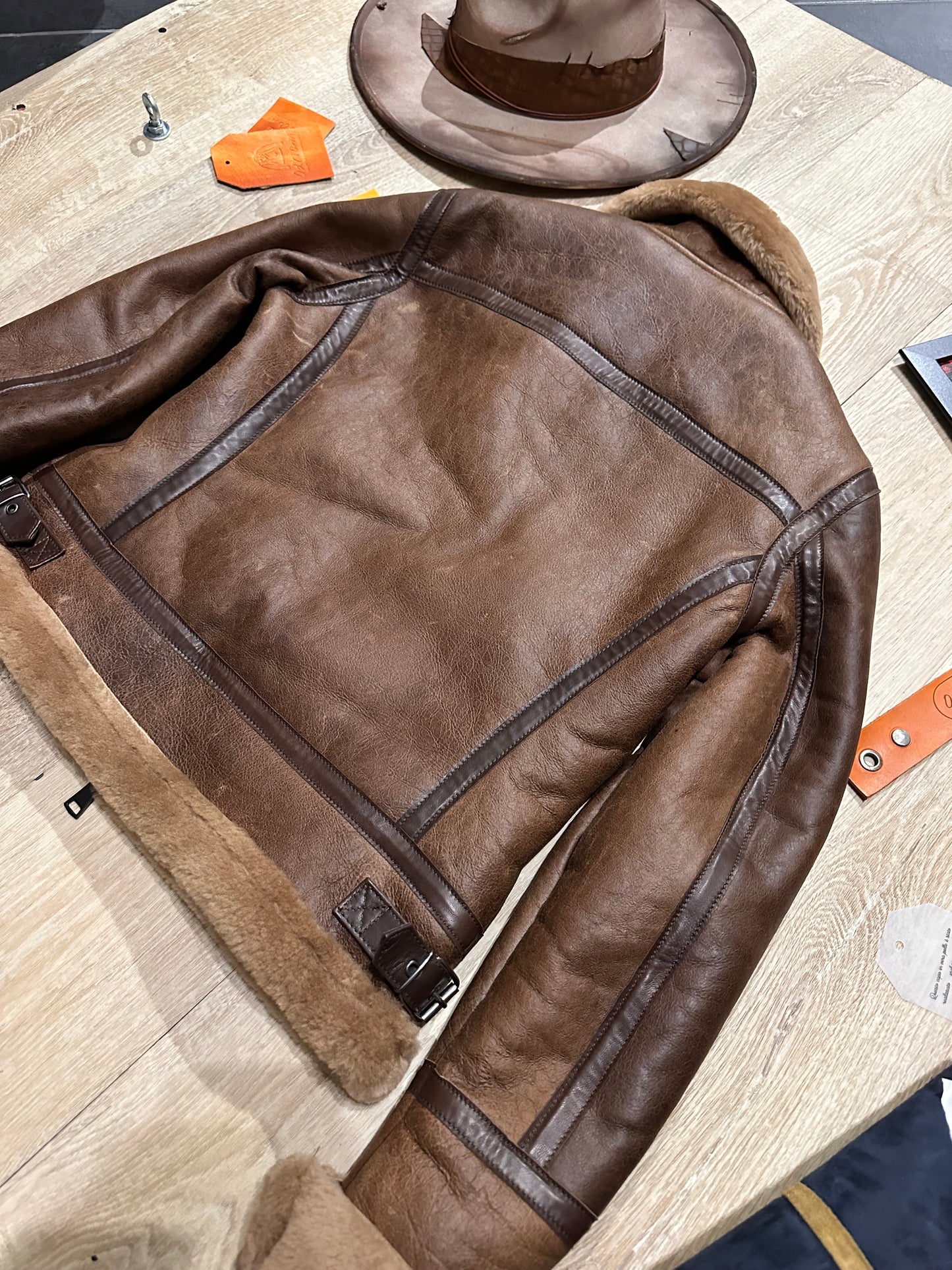 Blouson aviateur en peau lainée pour femme « Locatelli »