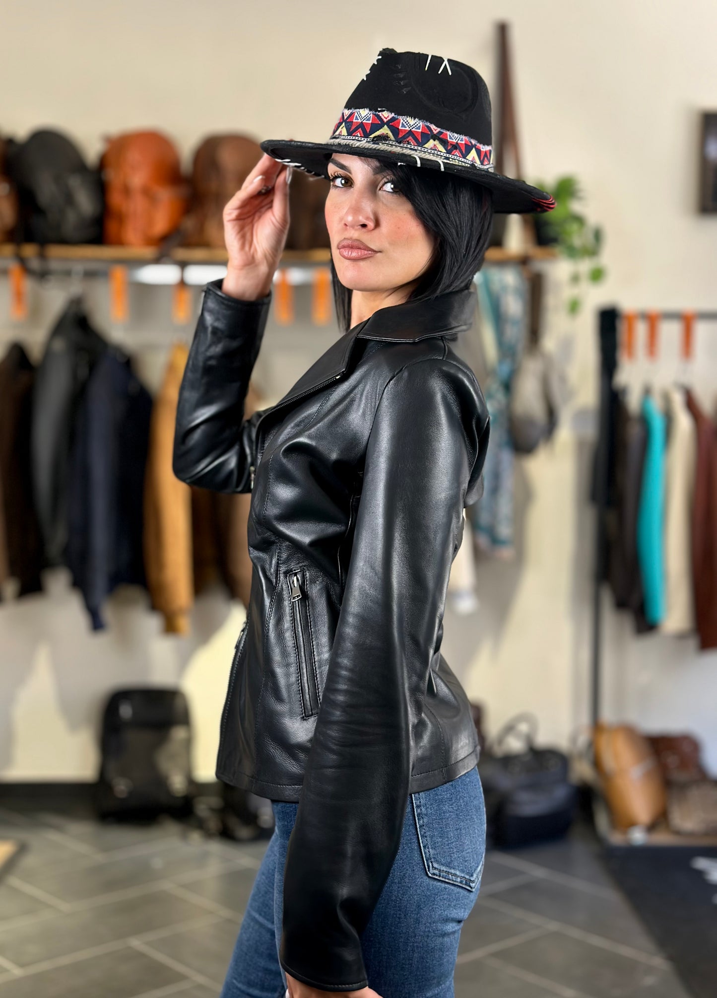 Nappa noir "Perla"