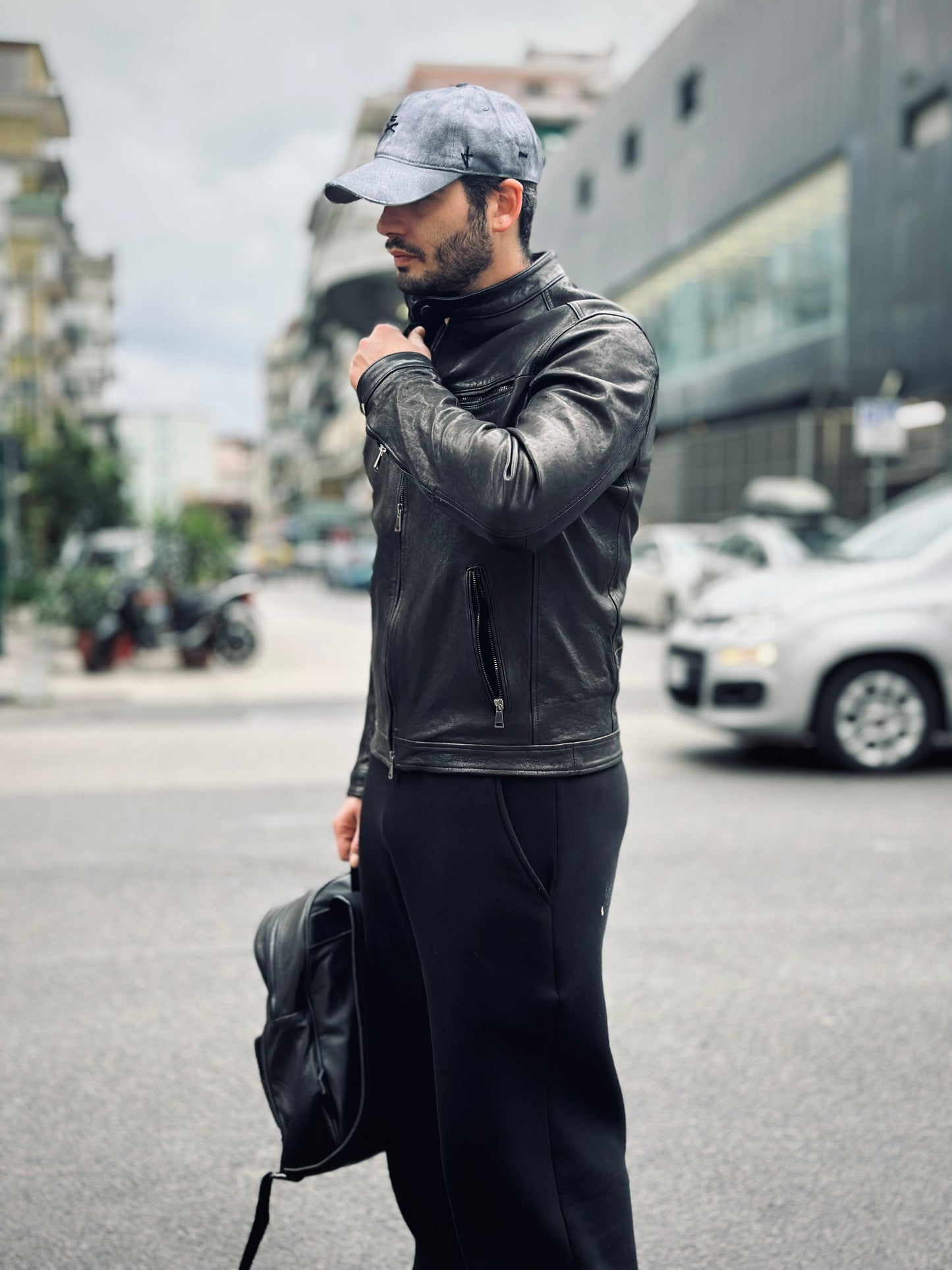 “Biker Rebel” in Washed Vegetable Leather