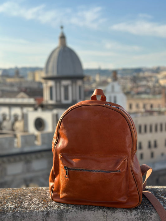 Terraviva” backpack in genuine vegetable leather