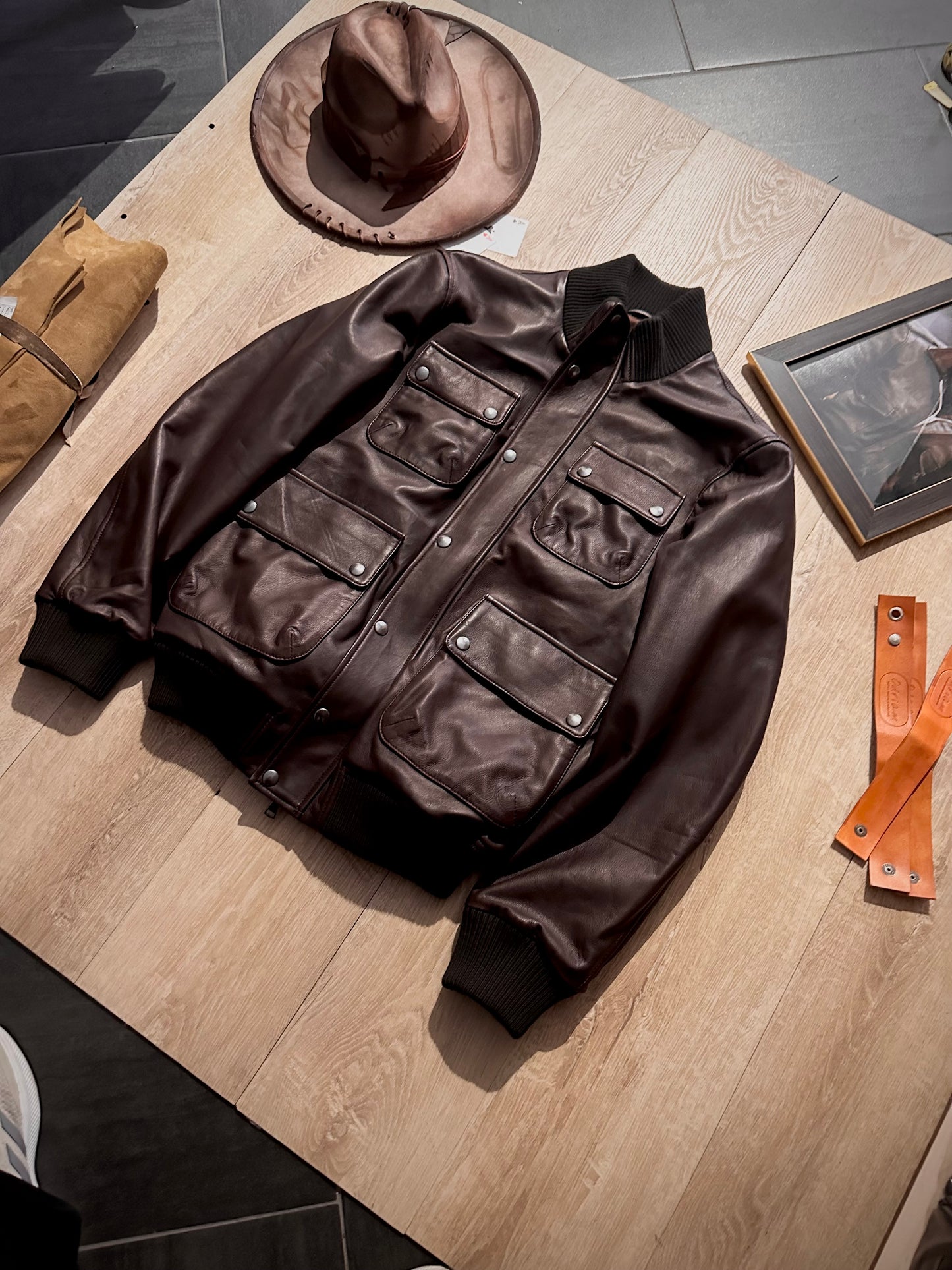 “Dakota Jacket” in Natural Lambskin