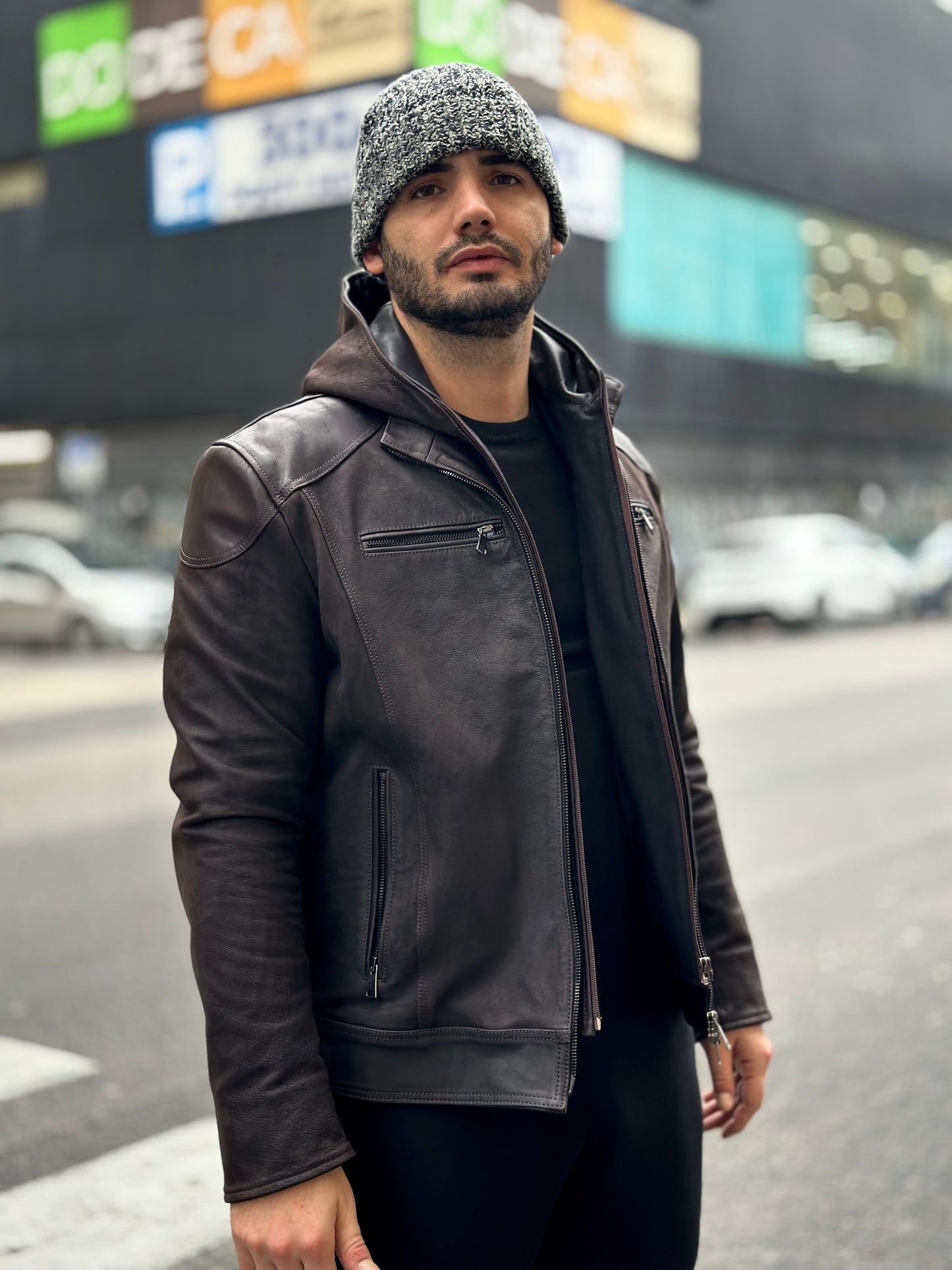 “Vireo” Jacket in genuine oiled calfskin