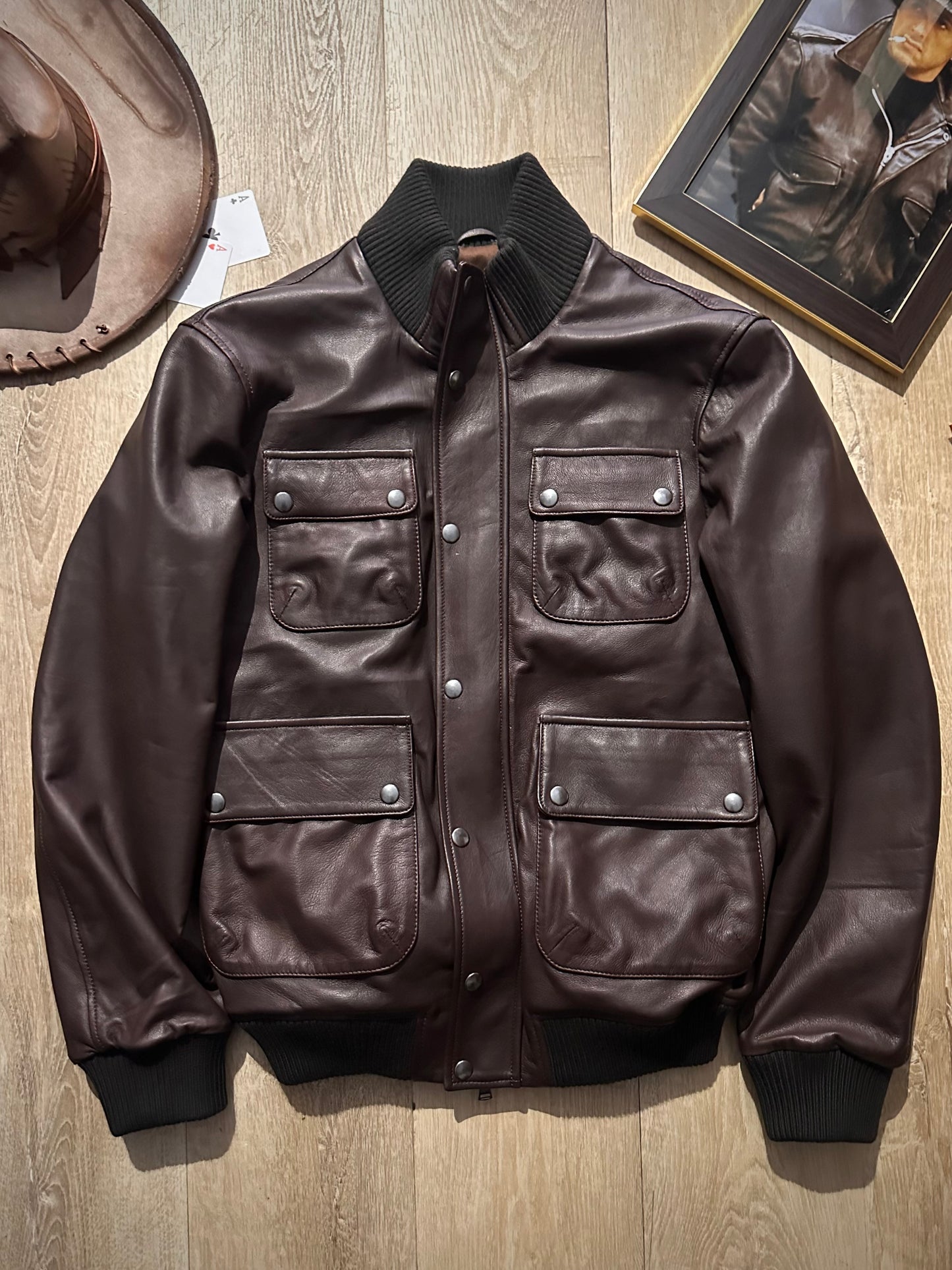 “Dakota Jacket” in Natural Lambskin