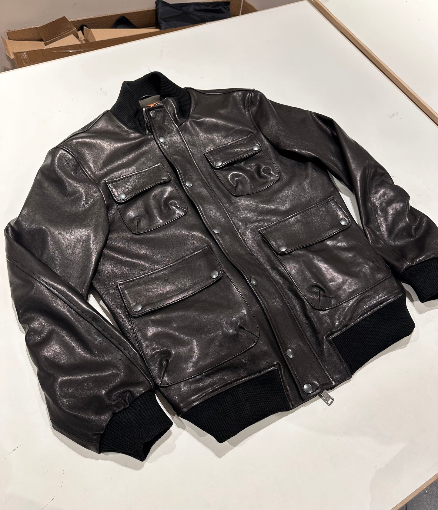 “Dakota Jacket” In agnello Vegetale Nero