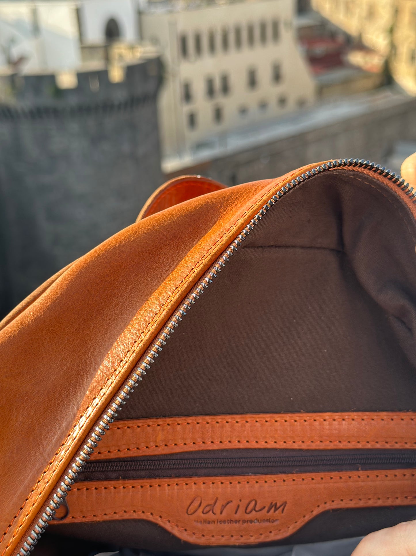 Terraviva” backpack in genuine vegetable leather