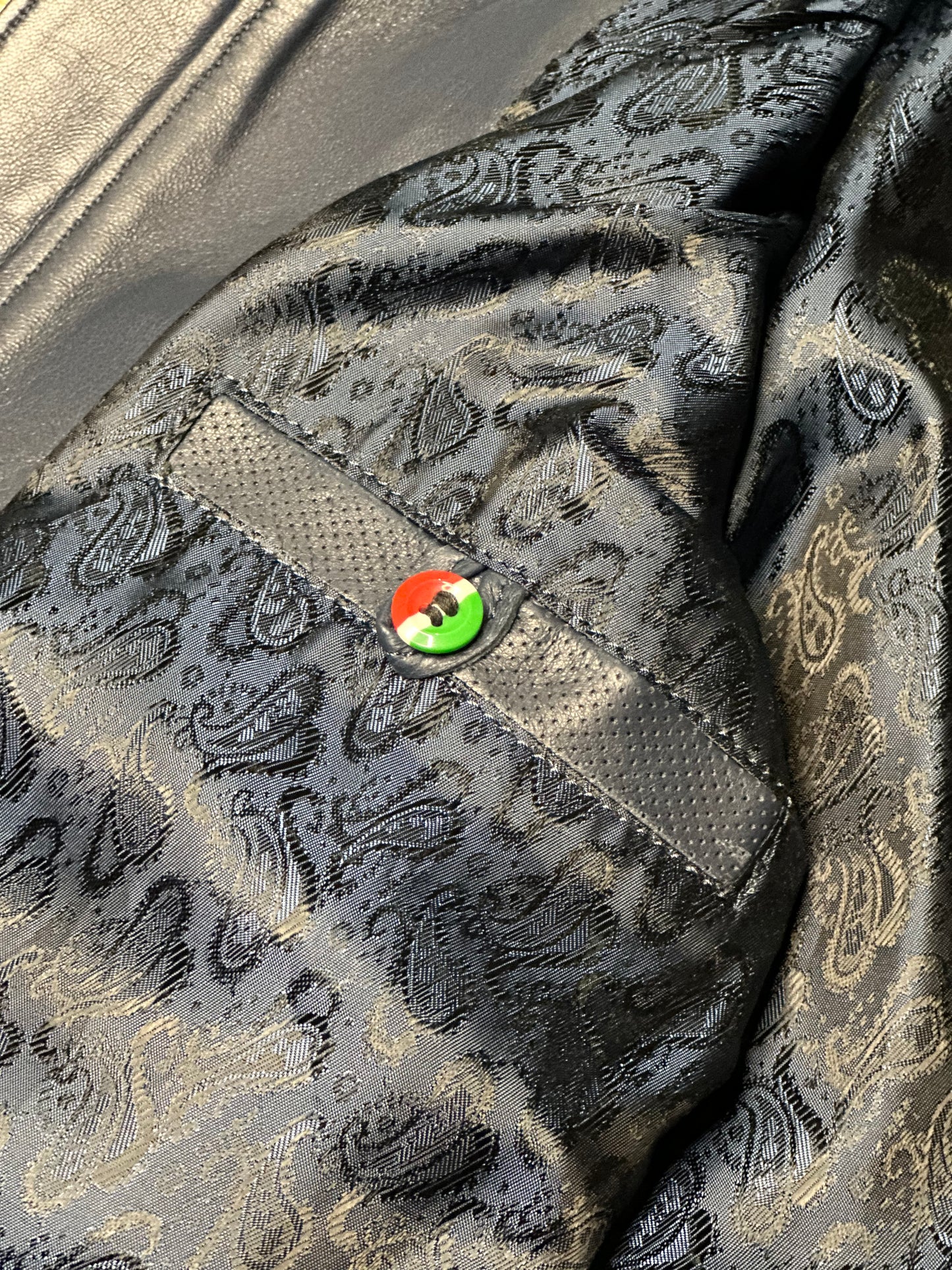 “Biker Rebel” Dark Blue Perforated