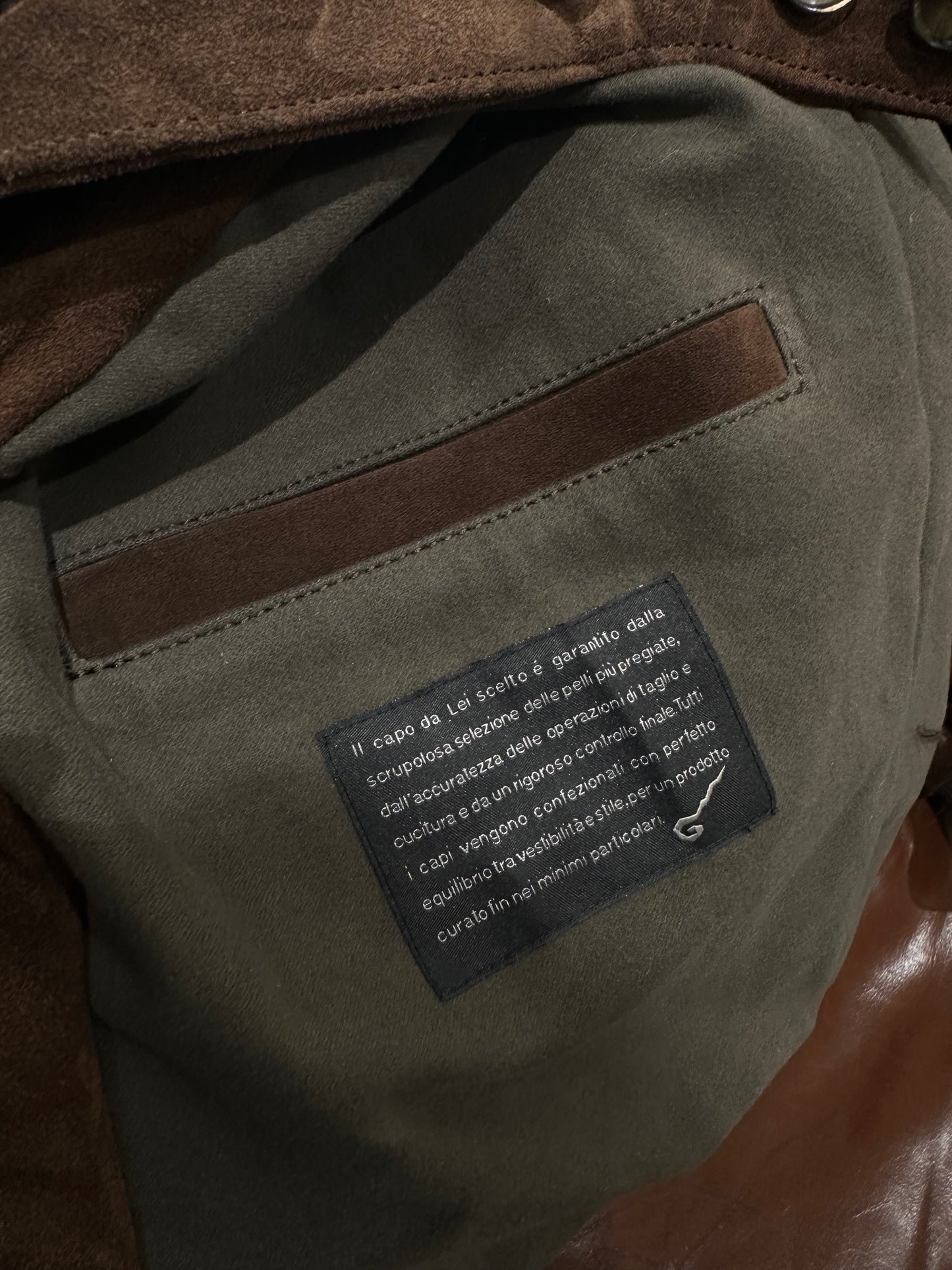 Blouson aviateur en cuir de veau suédé « Brera » Automne-Hiver