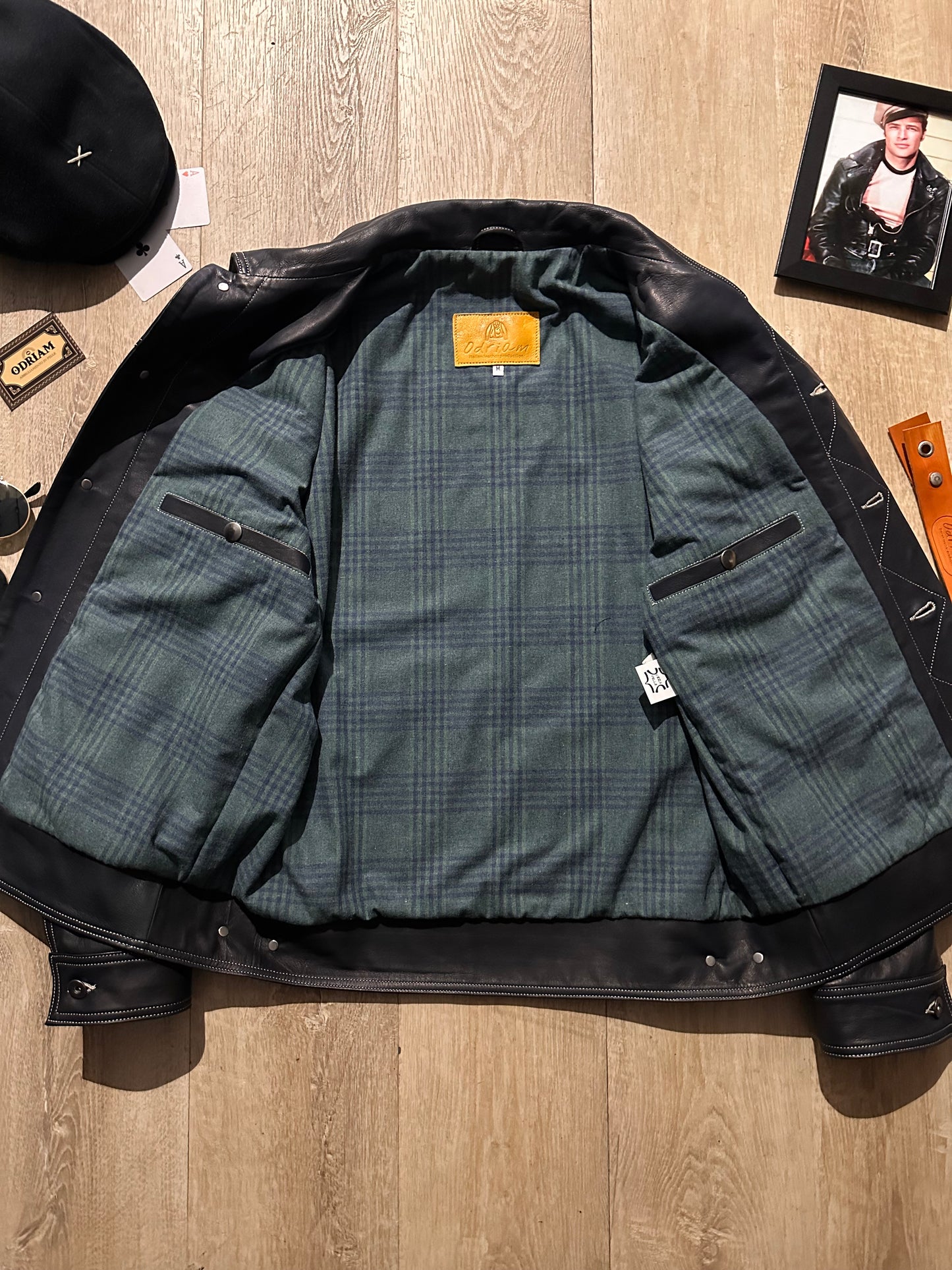 “Trucker” Natural Leather Dark Blue