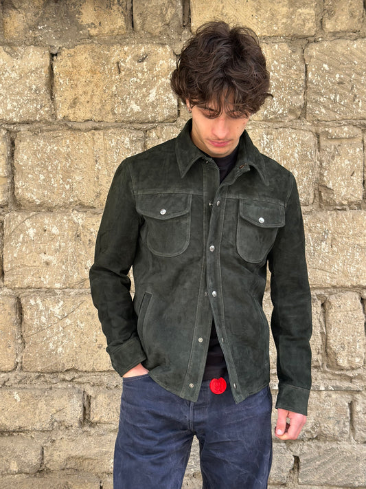 “Versante” petrol suede shirt jacket