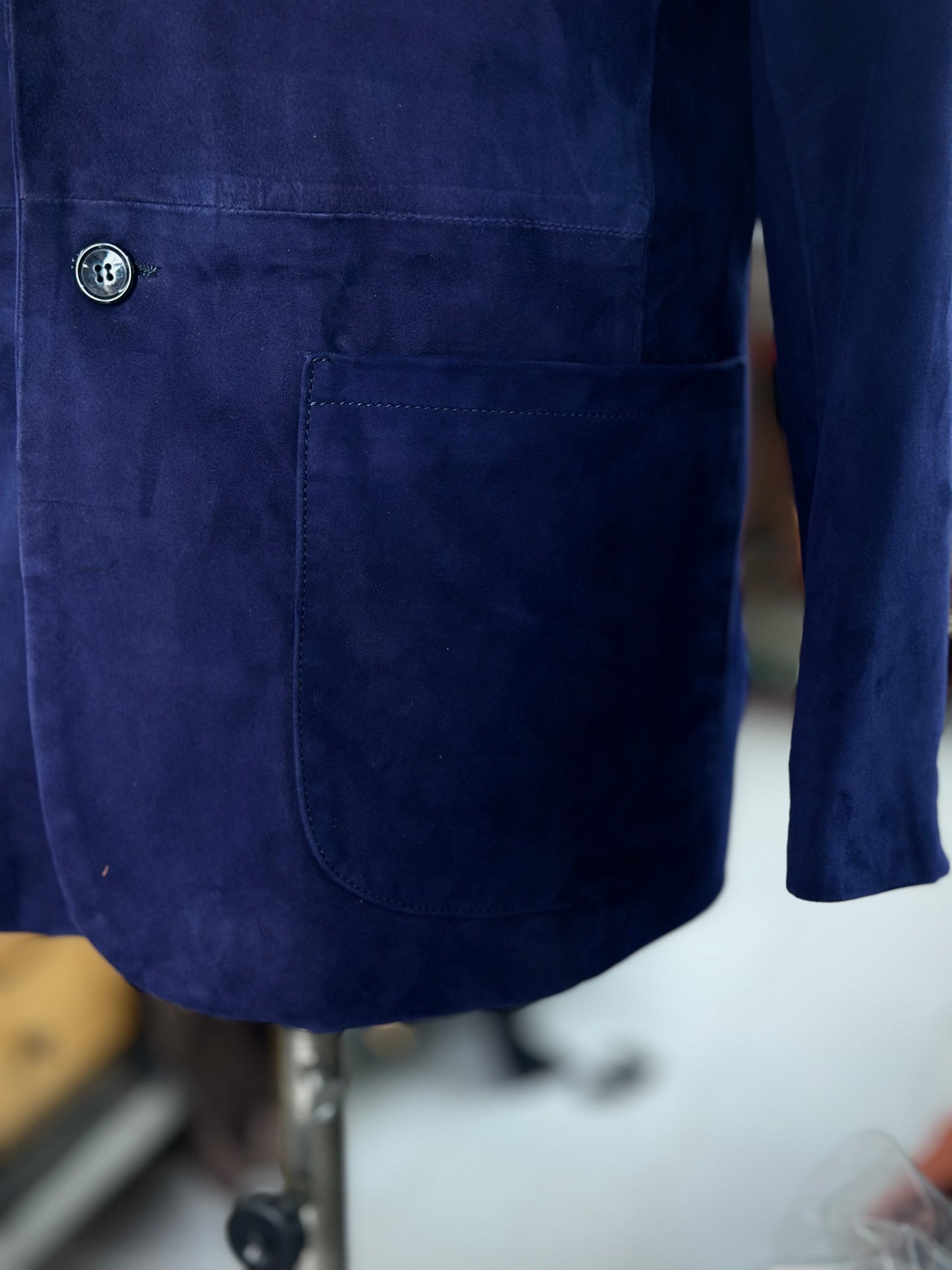 “Modena” Blue Suede Blazer
