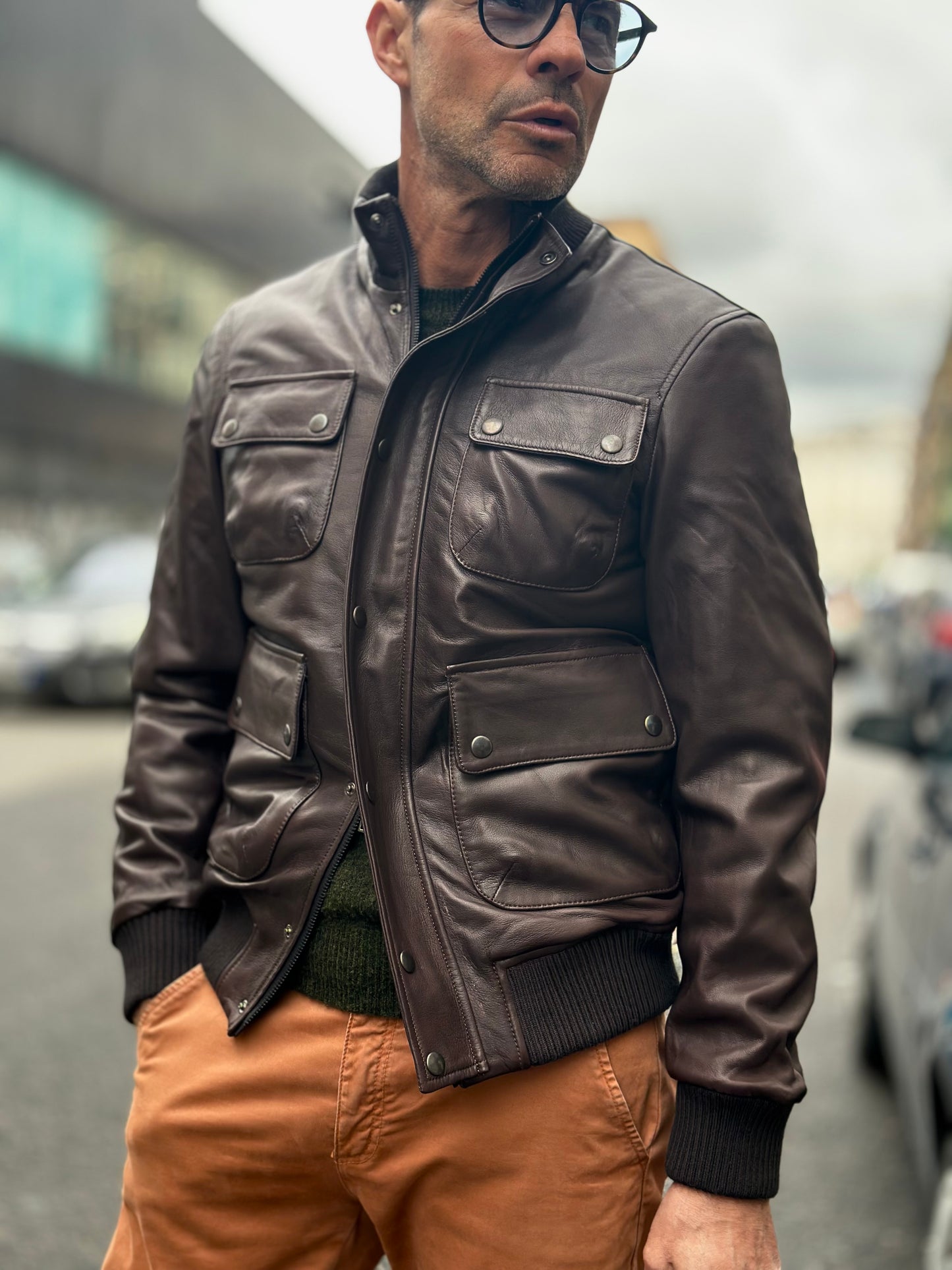 “Dakota Jacket” in Natural Lambskin