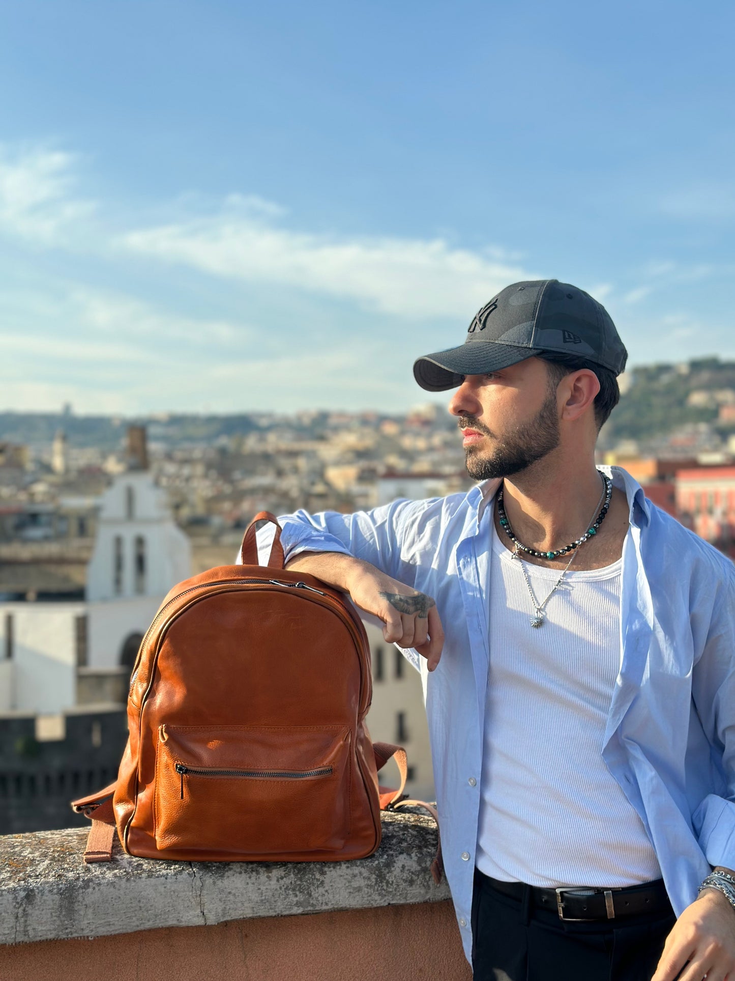 Terraviva” backpack in genuine vegetable leather