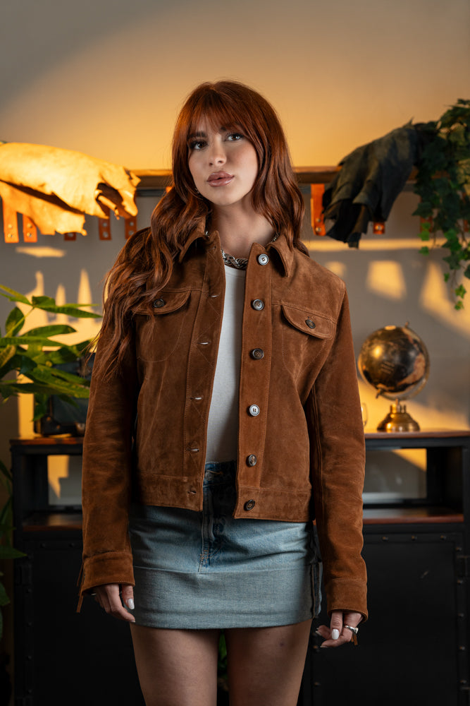 "Sunset Prairie Suede Jacket" Sile County Suede Jacket