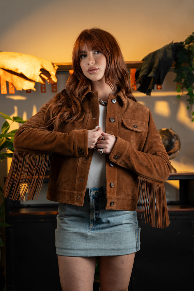 "Sunset Prairie Suede Jacket" Sile County Suede Jacket