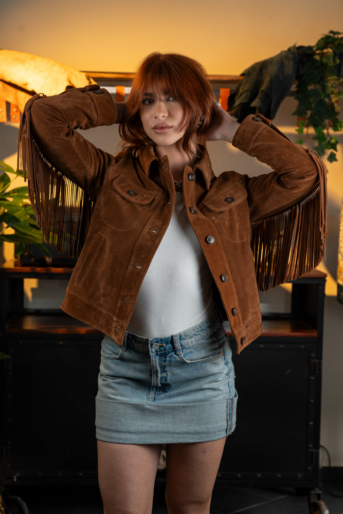 "Sunset Prairie Suede Jacket" Sile County Suede Jacket