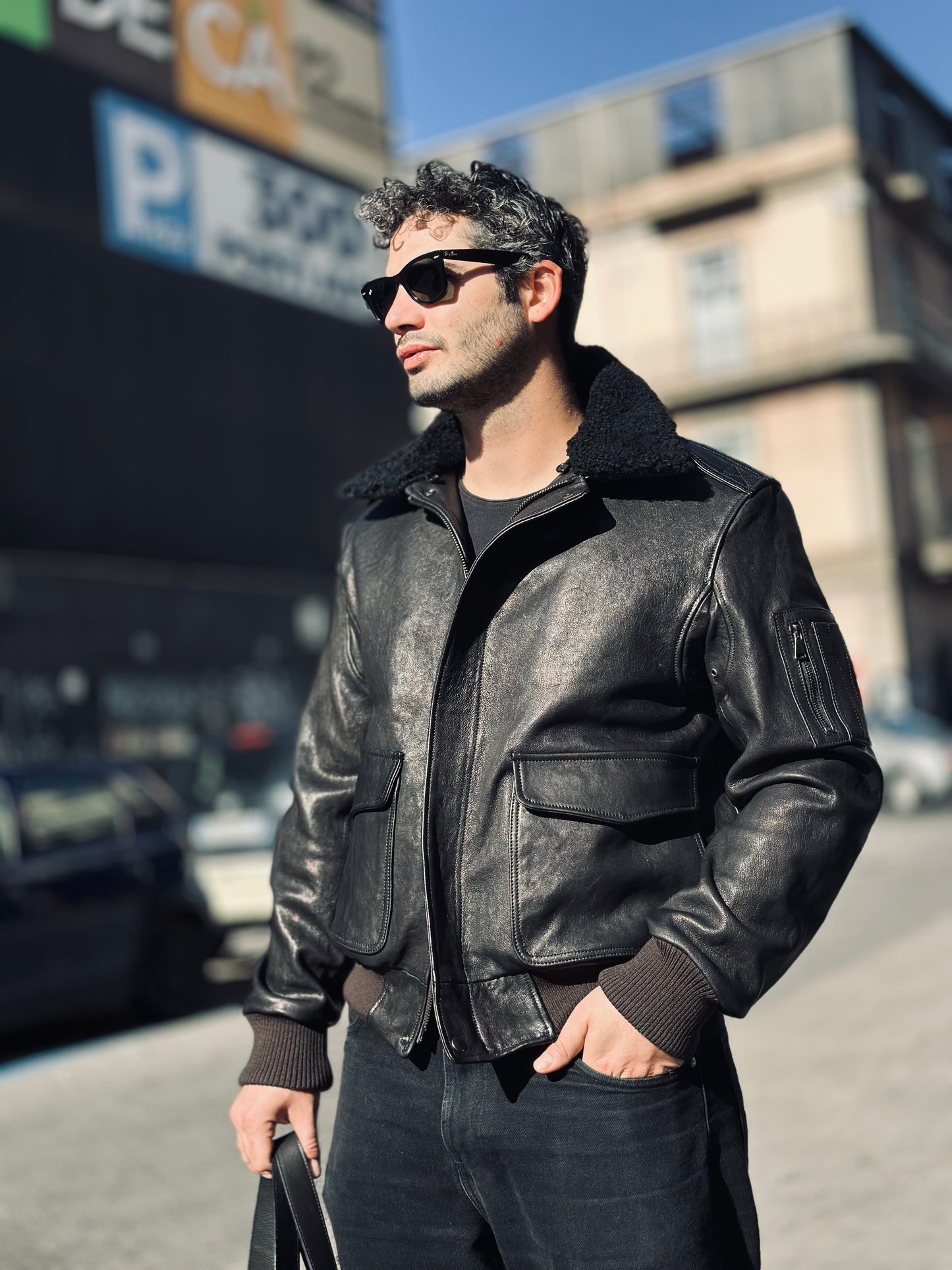 “Falconer” Aviator in genuine vegetable leather