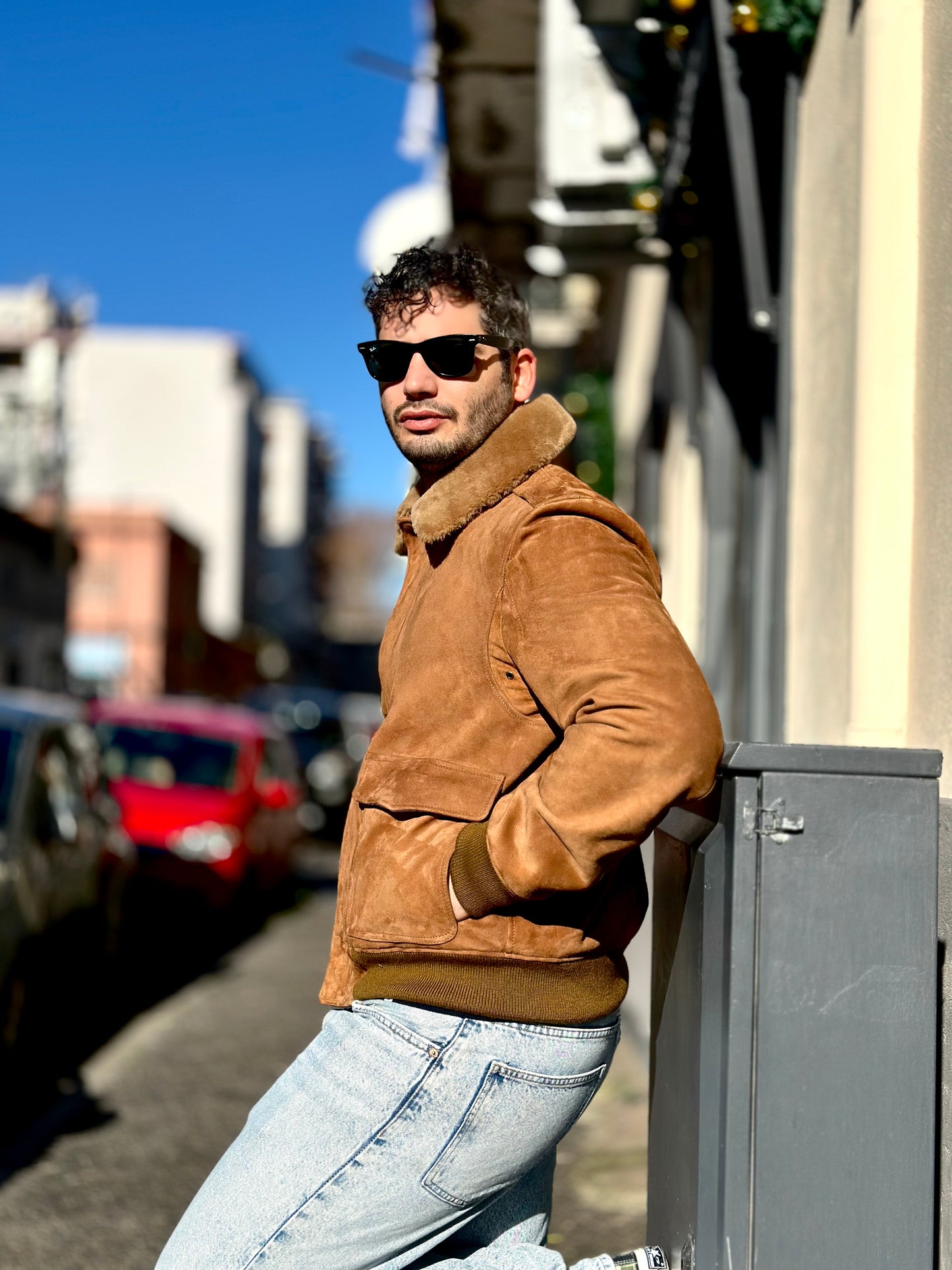 “Falconer” Suede Aviator