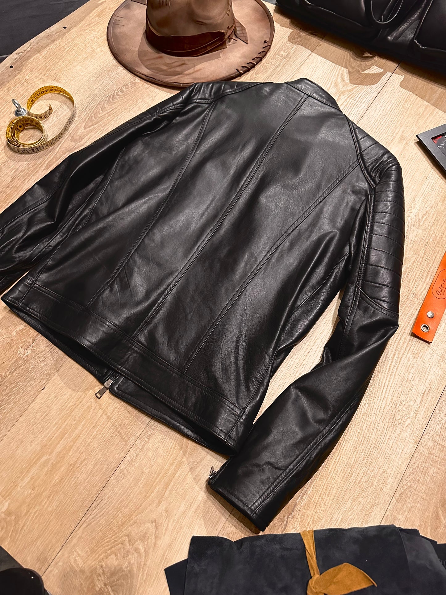 “Stallion” biker jacket in extra-soft lambskin