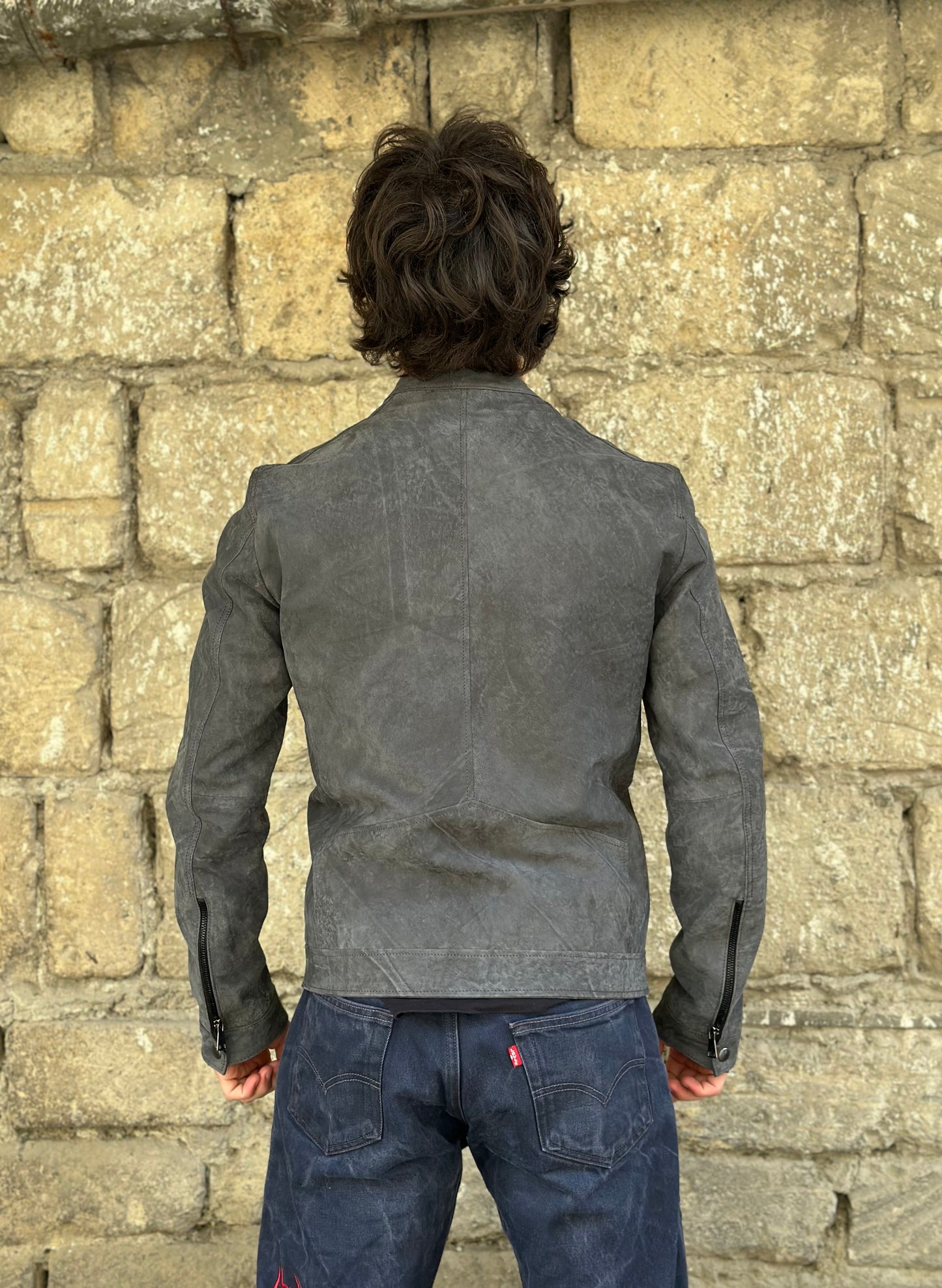 “Biker Rebel” grey brushed