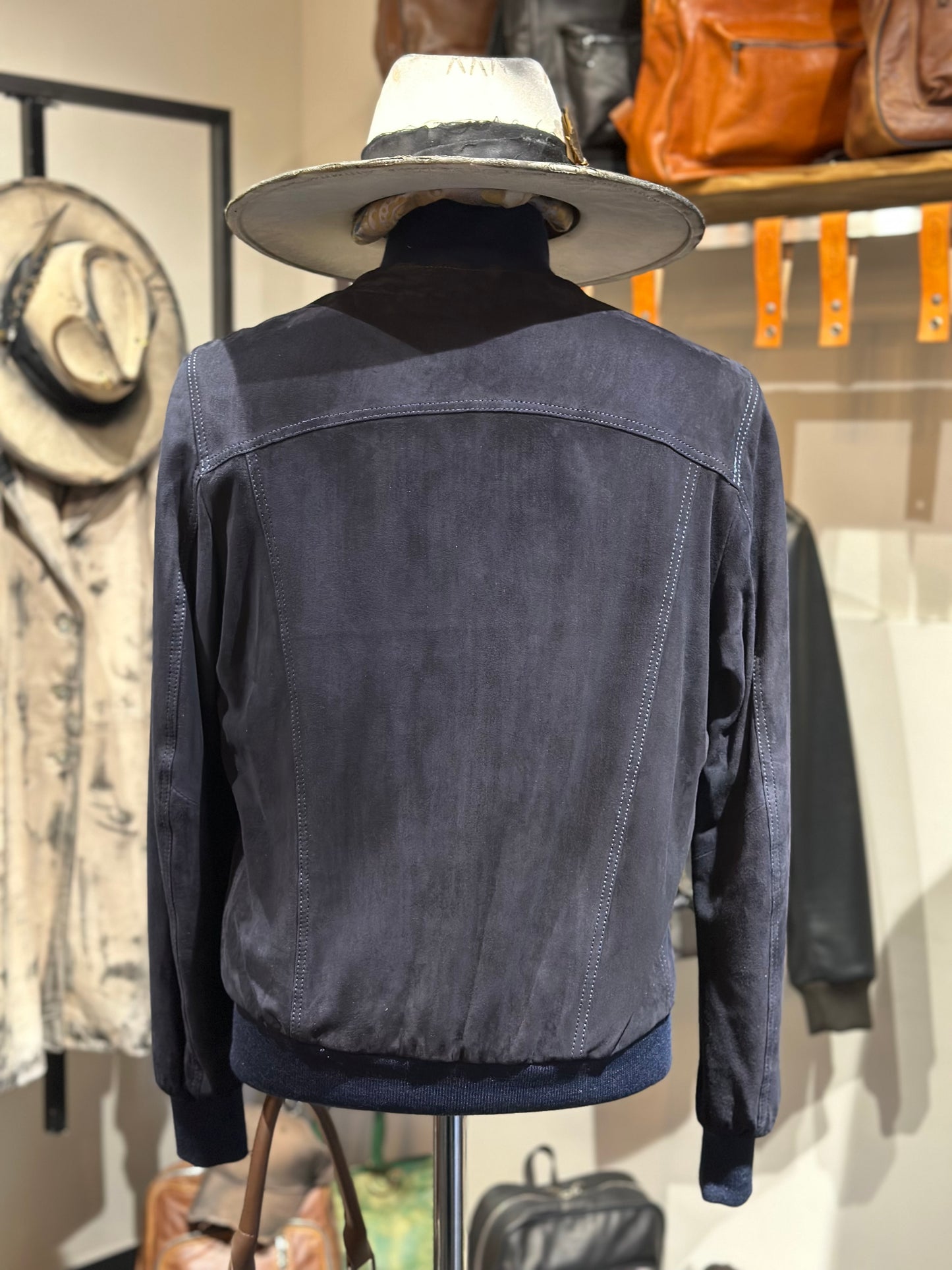 Blouson aviateur en daim « Brera » avec fermeture éclair