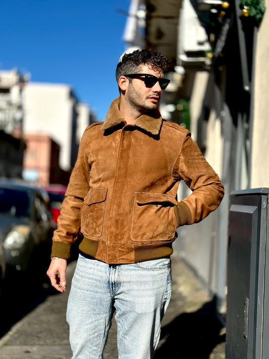 “Falconer” Suede Aviator