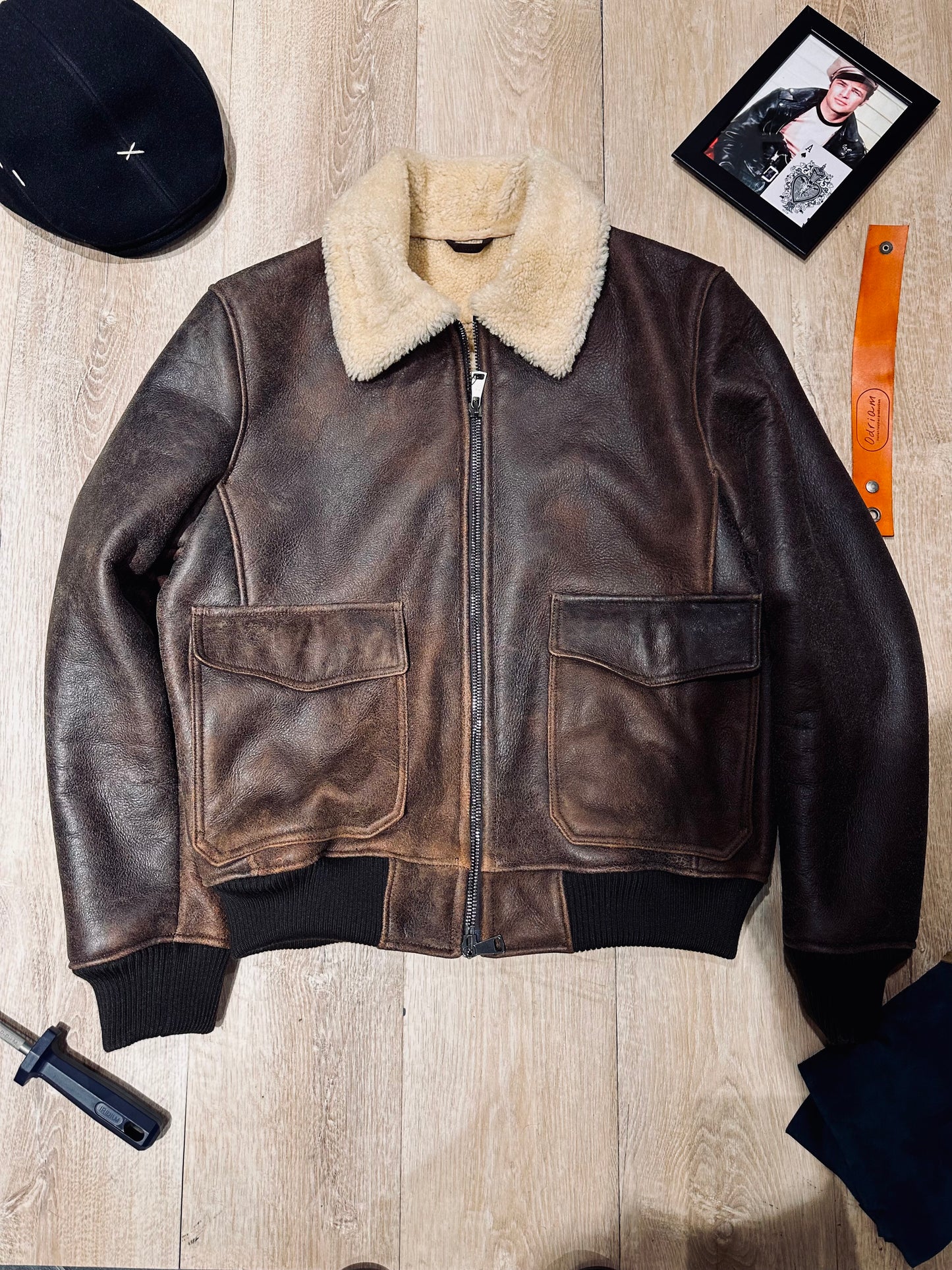 “Aviator Shearling Jacket”