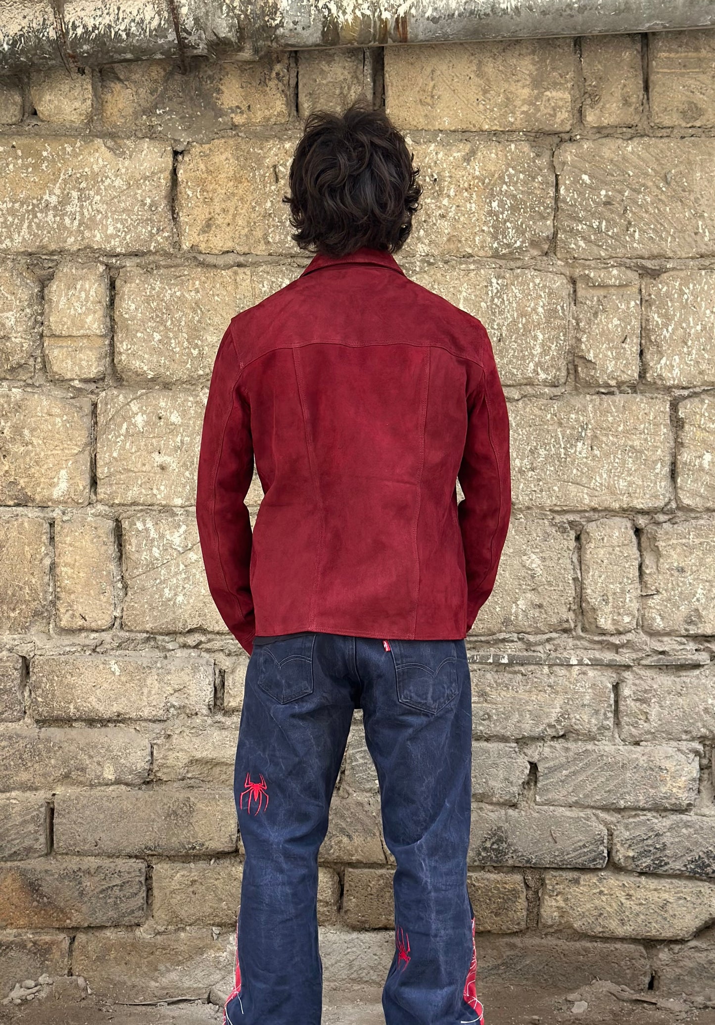 “Versante” Bordeaux suede shirt jacket