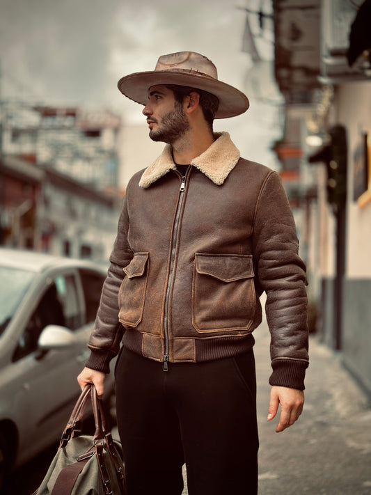 “Aviator Shearling Jacket”