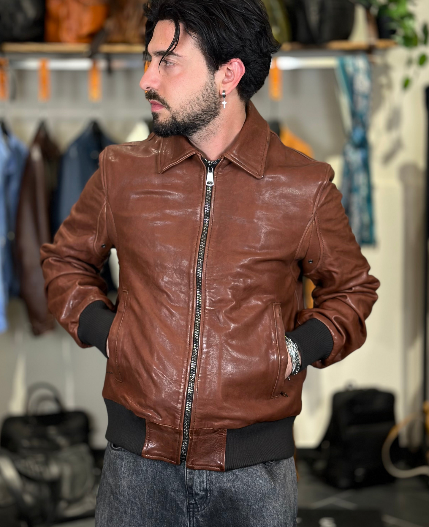 “Vesuvio Jacket” Washed Chestnut