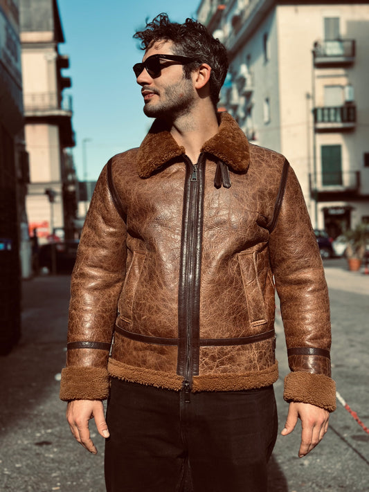 “Locatelli” Shearling with a worn-in crack effect