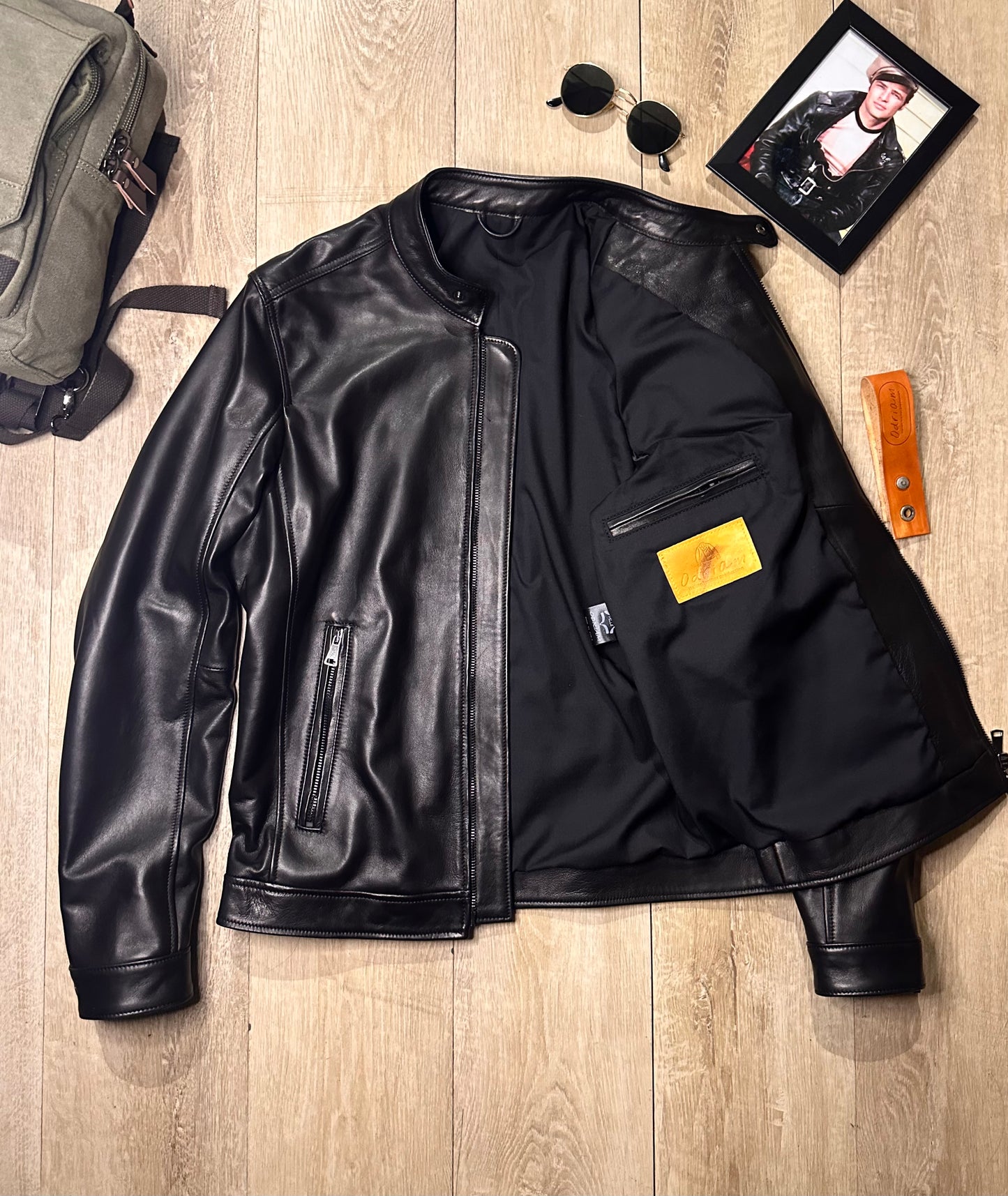 “Biker Rebel” biker in soft natural nappa leather