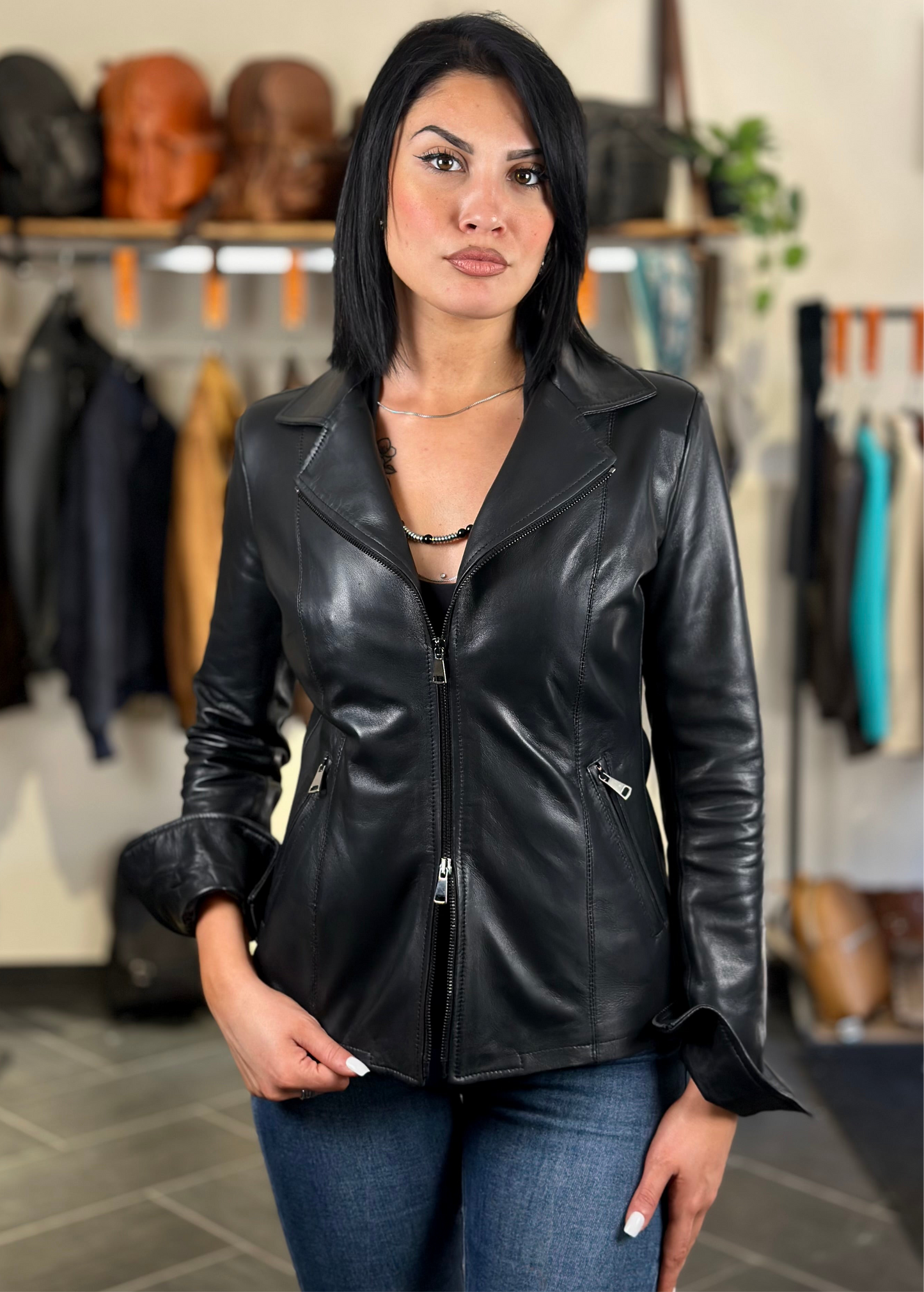 Nappa noir "Perla"