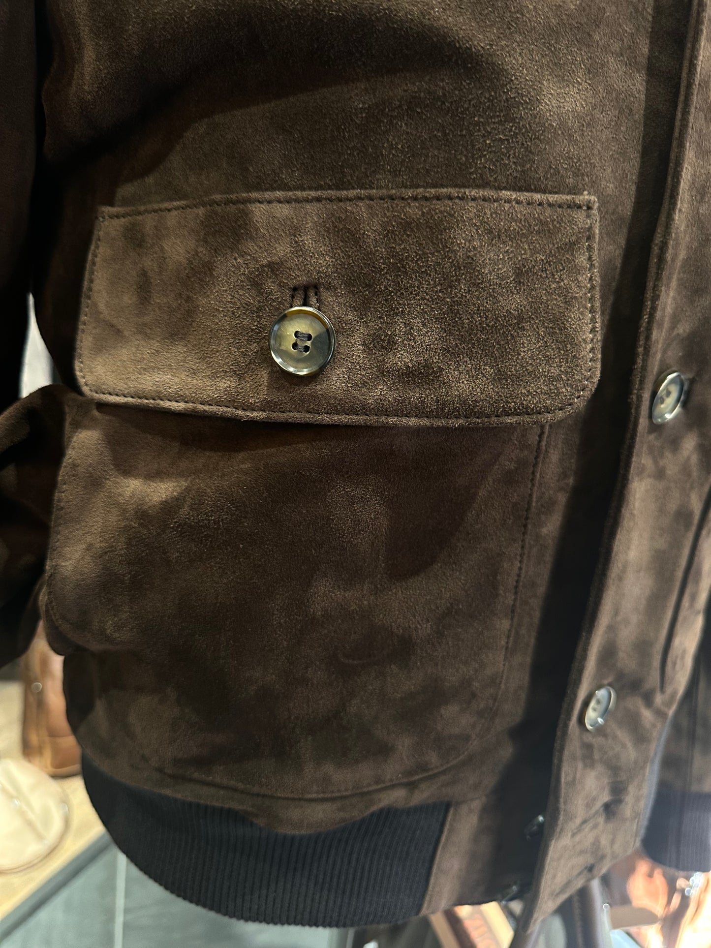 Blouson aviateur en cuir de veau suédé « Brera » Automne-Hiver
