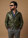 “Brera” in pelle di agnello pieno fiore naturale Luxury verde petrolio scuro