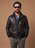 "Dakota Jacket" in Black Vegan Lambskin