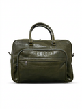 La Borsa Briefcase in Pelle Vegetale Verde Oliva Odriam