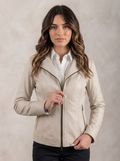 Giacca biker in pelle donna "Perla" — nappa ghiaccio