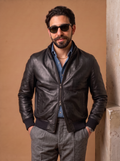 “Brera” Extra-soft genuine lambskin jacket with zip
