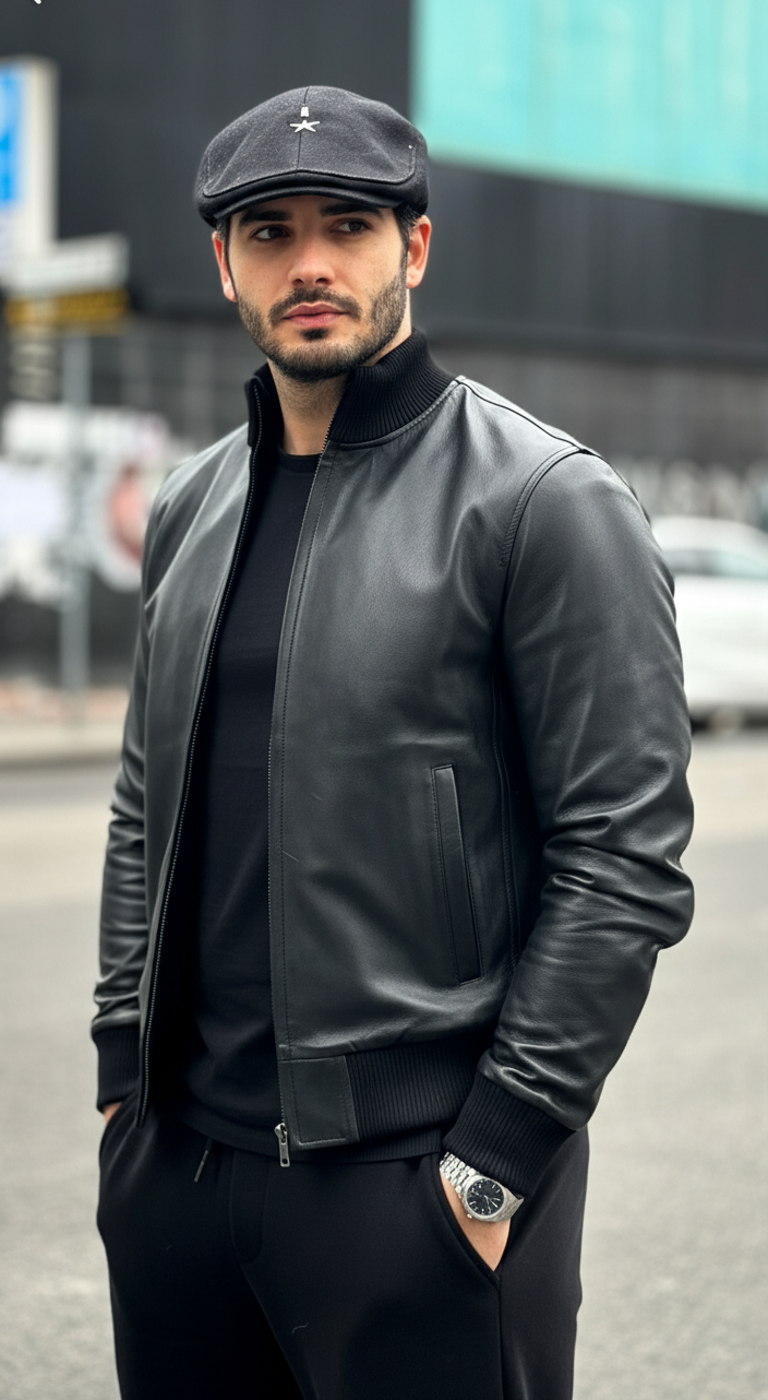 “Brera” Extra-soft genuine lambskin jacket with zip