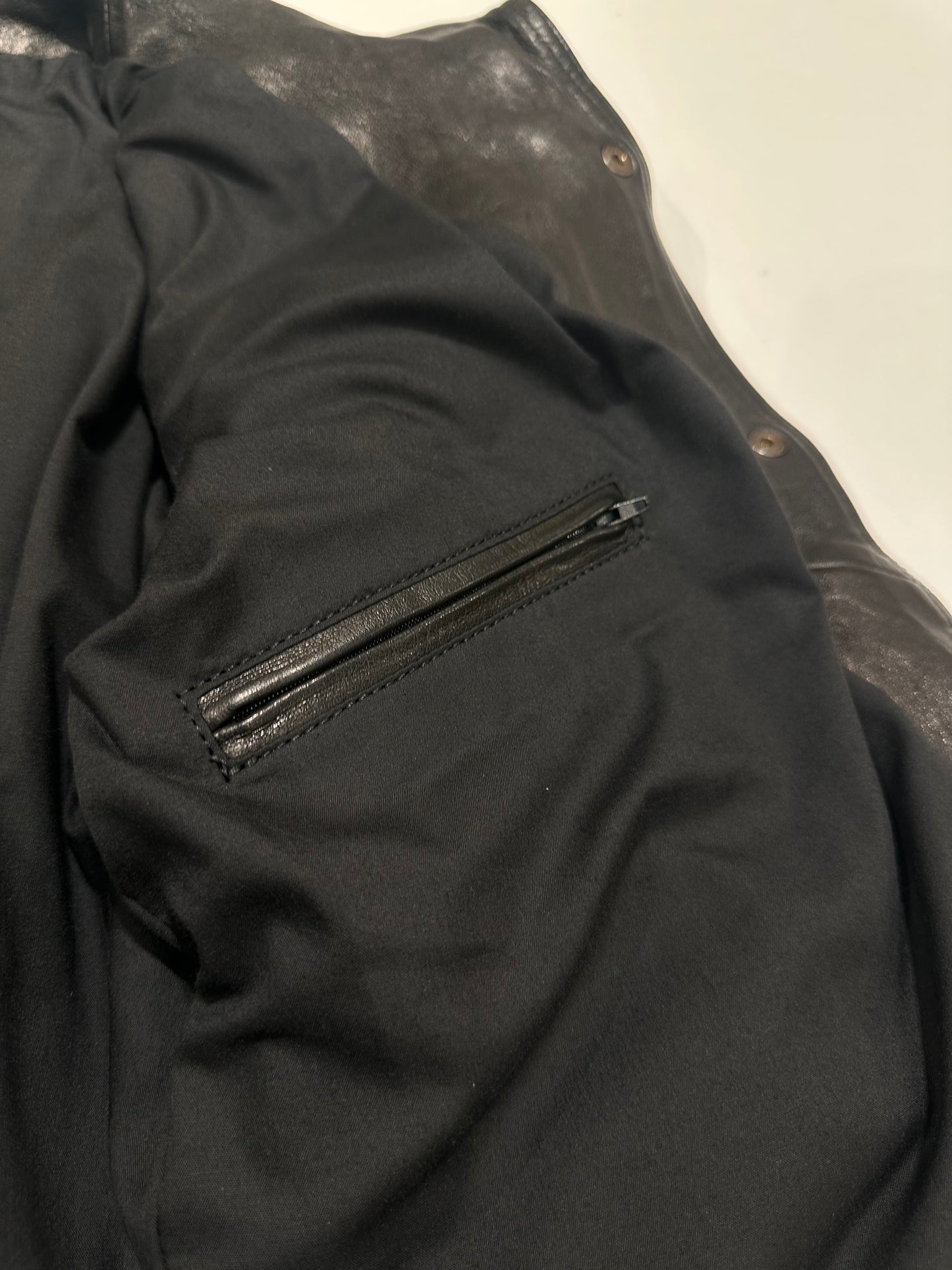 Veste chemise en cuir délavé « Versante »