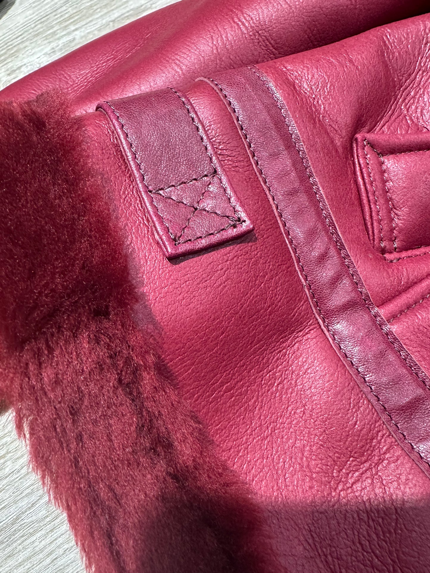 Red Velvet Shearling Sheepskin