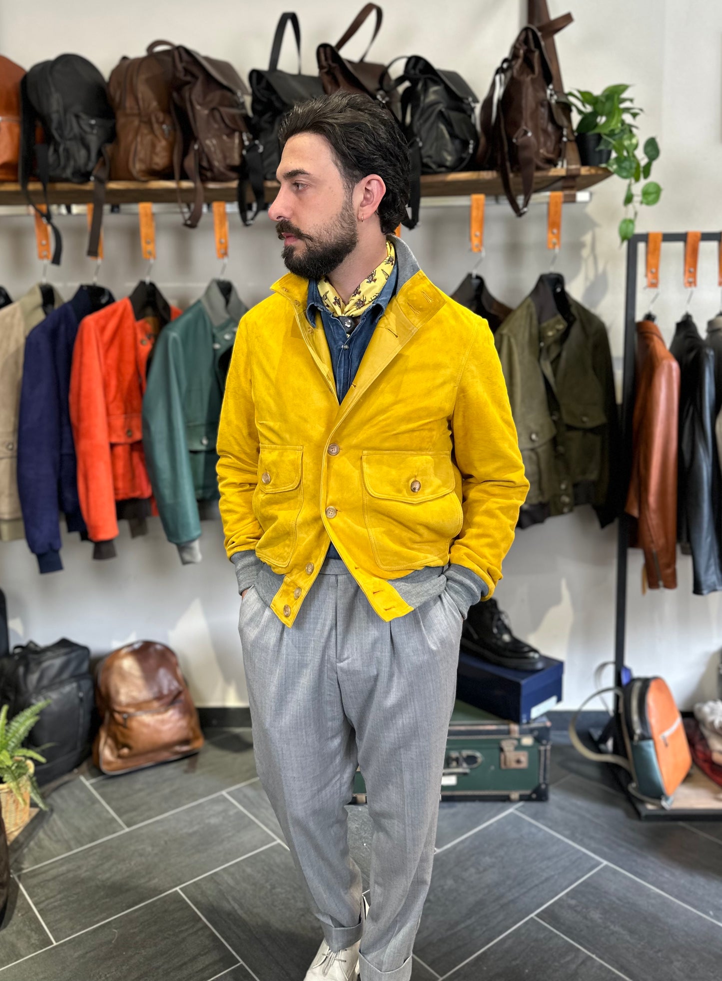 “Brera” in capra scamosciata Velour mimosa