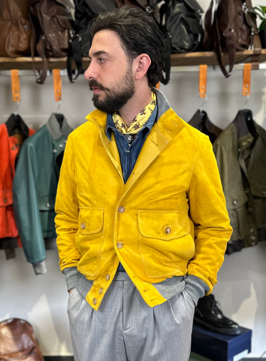 “Brera” in capra scamosciata Velour mimosa