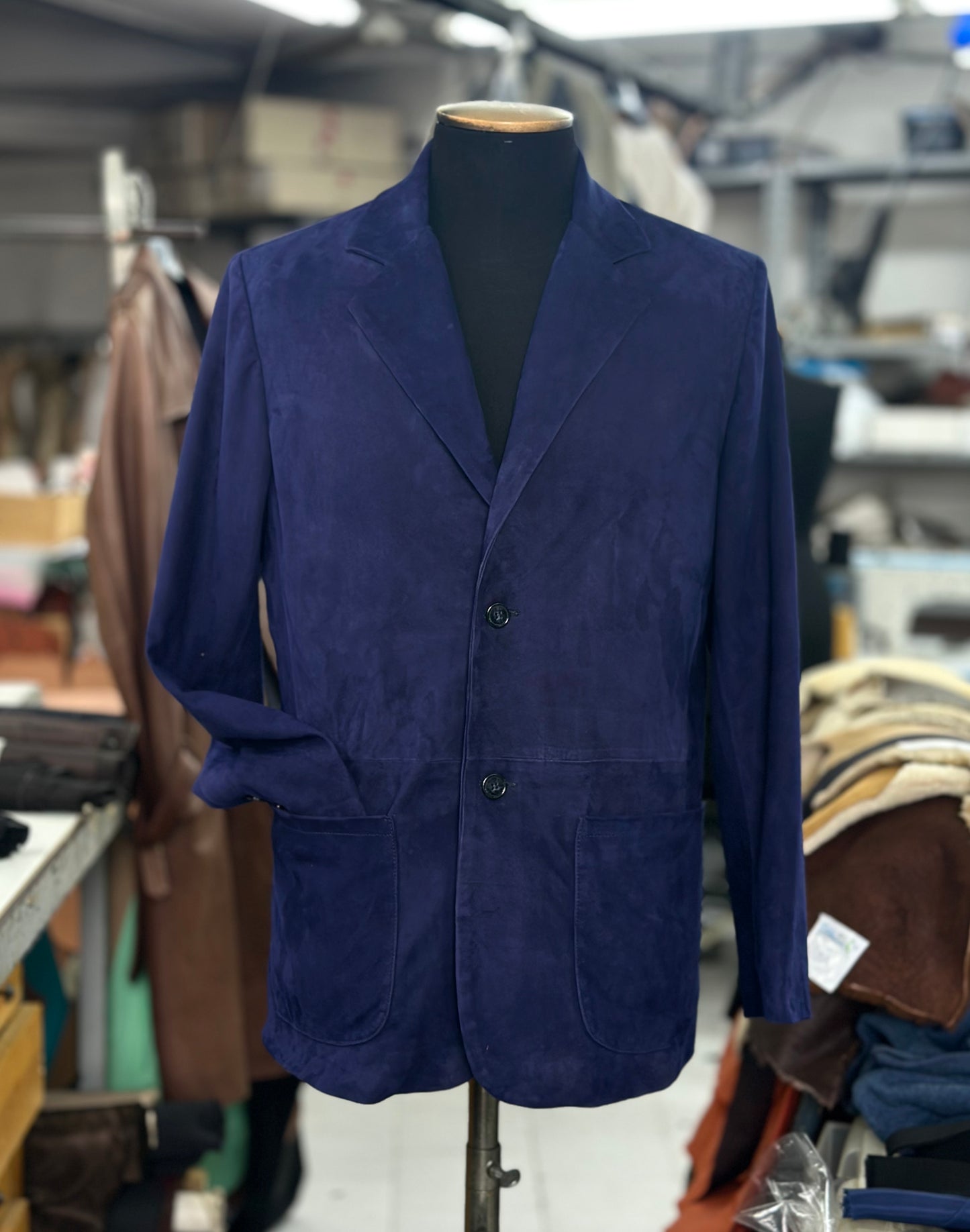 Blazer en daim bleu « Modena »